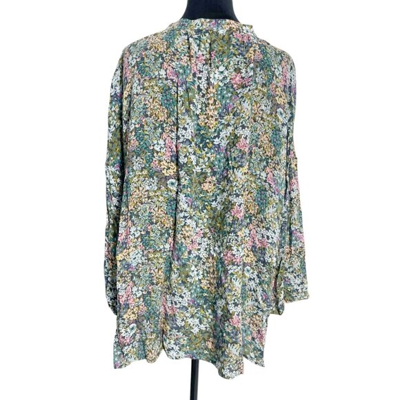 J. Jill Size 3X Top Blouse Plus Sized Floral Tunic Long Sleeve - Picture 5 of 9
